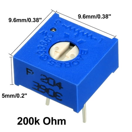 Variable Resistors Adjustable Horizontal Cermet Potentiometer 200k Ohm 10Pcs Variable Resistors Adjustable Horizontal Cermet Potentiometer 200k Ohm 10Pcs